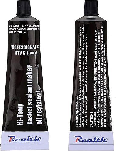 Miniatura 6 de Realth Junta de silicona RTV de alta temperatura de 3.53 onzas ultra negro resistente al aceite, sellado de brida de alta resistencia para