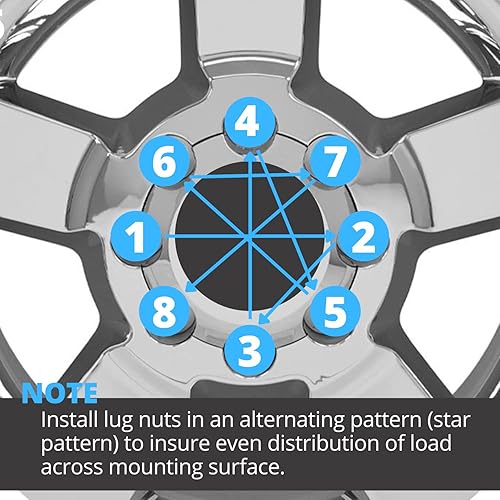 Miniatura 4 de 9/16" Bulge Bellota Tuercas Spline 1.9" 8 Lug Install Kit Chrome