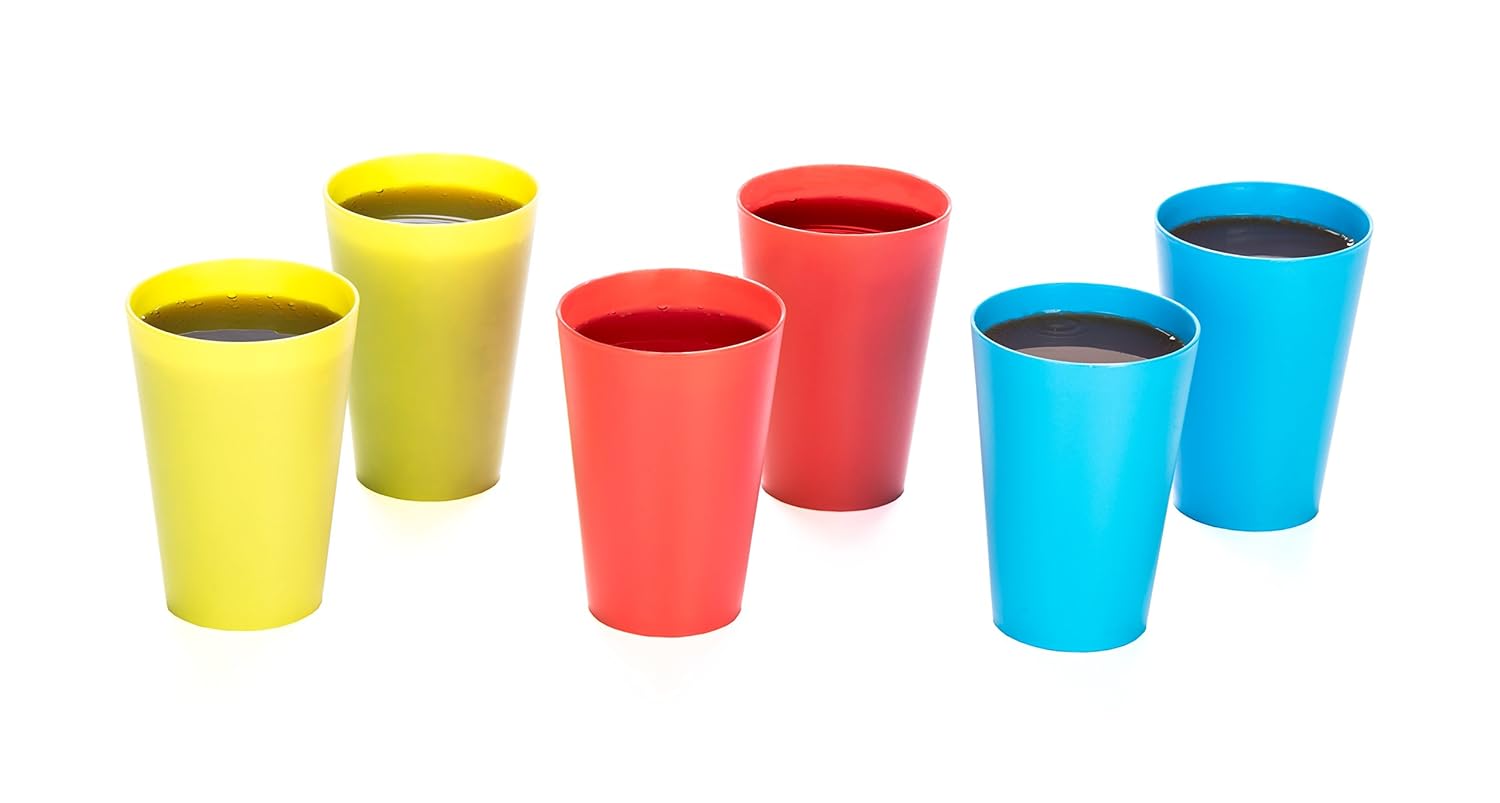 Buy All Time Plastics Glass Set, 400ml, Set of 6, Multicolour Online at