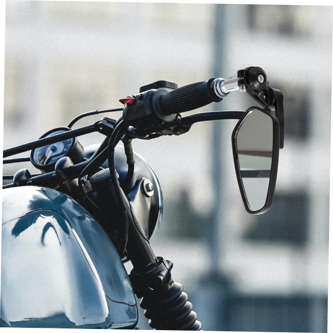 OUNONA Specchietti Retrovisori Moto per Manubrio 22mm in Lega di Alluminio e Abs Ampio Campo Visivo per Scooter e Naked in Nero