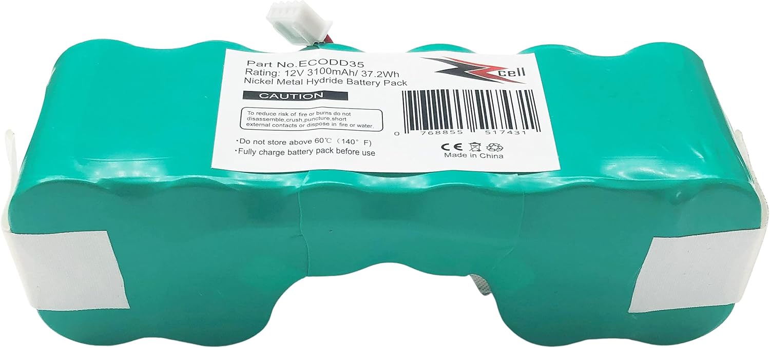 ZZcell® Battery Replacement for Ecovacs Robotic Vacuum Sweeper DM88, DD35, DE33, DE35, DG716, DG710, OZMO 610, 901, 902, DD46.11. 12V 3100mAh