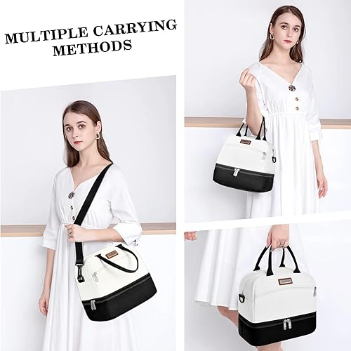 Miniatura 6 de UTOTEBAG Bolsa de almuerzo con doble compartimento aislado para mujeres, a prueba de fugas, lindas bolsas reutilizables para el día de San Valentín