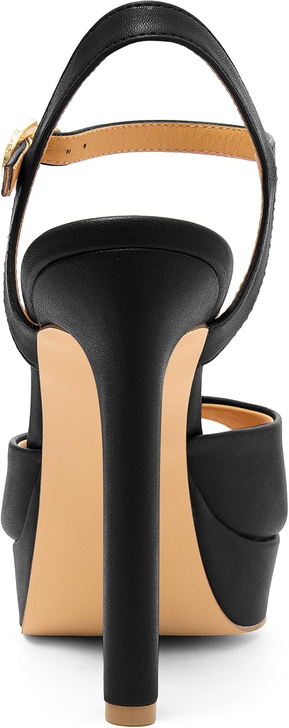 Heels for Women Chunky Platform Heels Ankle Strap Heeled Sandals Open Toe Sandals Comfortable Wedding Party Dress Shoes - Image 5