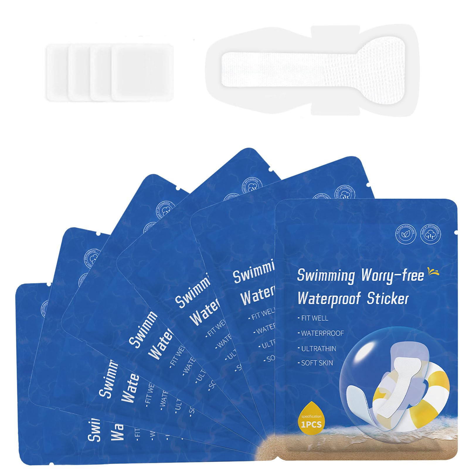 Photo 1 of Women's Waterproof Swimming Stickers, 6-Pack Hypoallergenic & Breathable Adhesive Covers for Private Area Protection, Prevent Wardrobe Malfunction & Chafing at Beach Pool