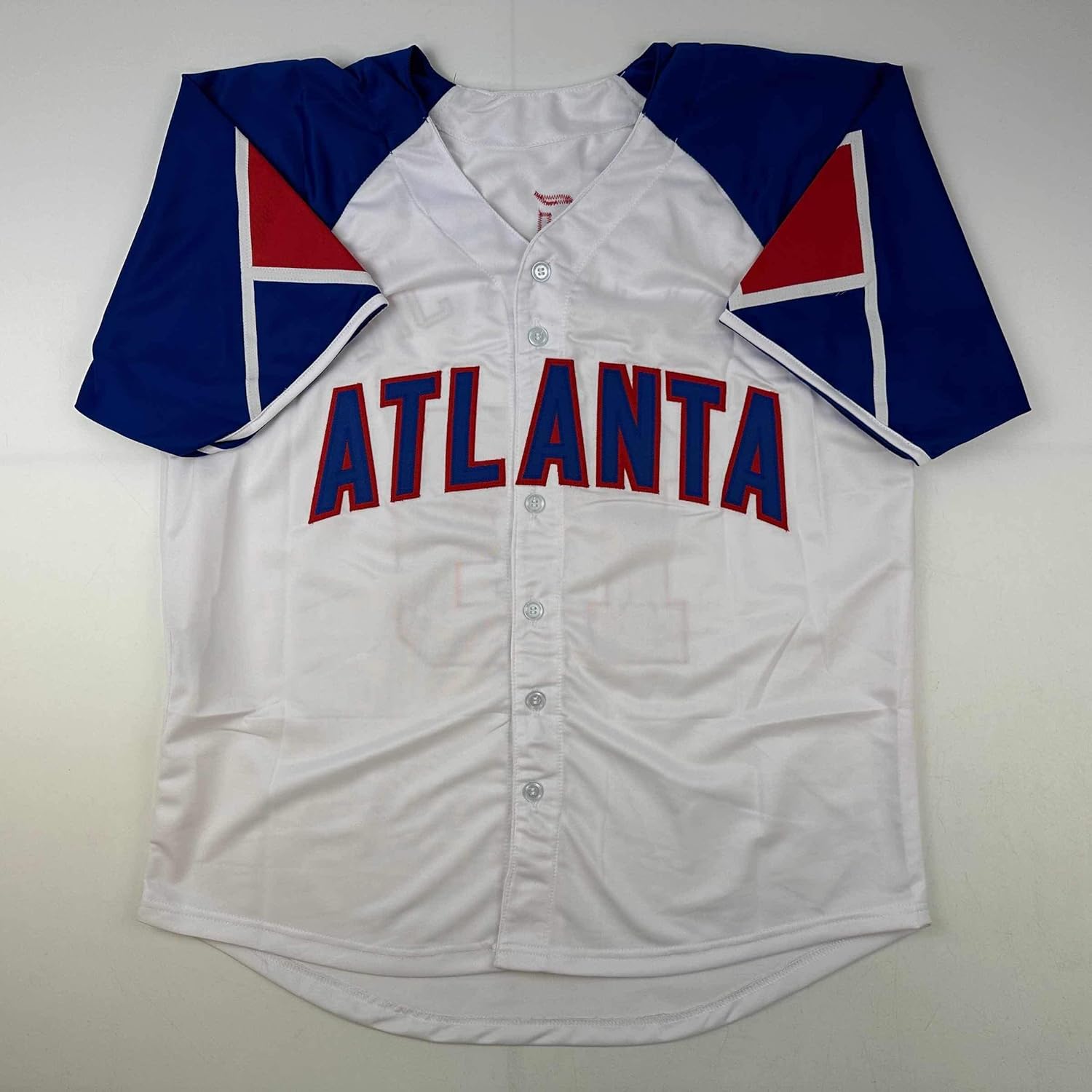 Facsimile Autographed Ronald Acuna Jr. Atlanta White Reprint Laser Auto Baseball Jersey Size Men's XL - Image 3