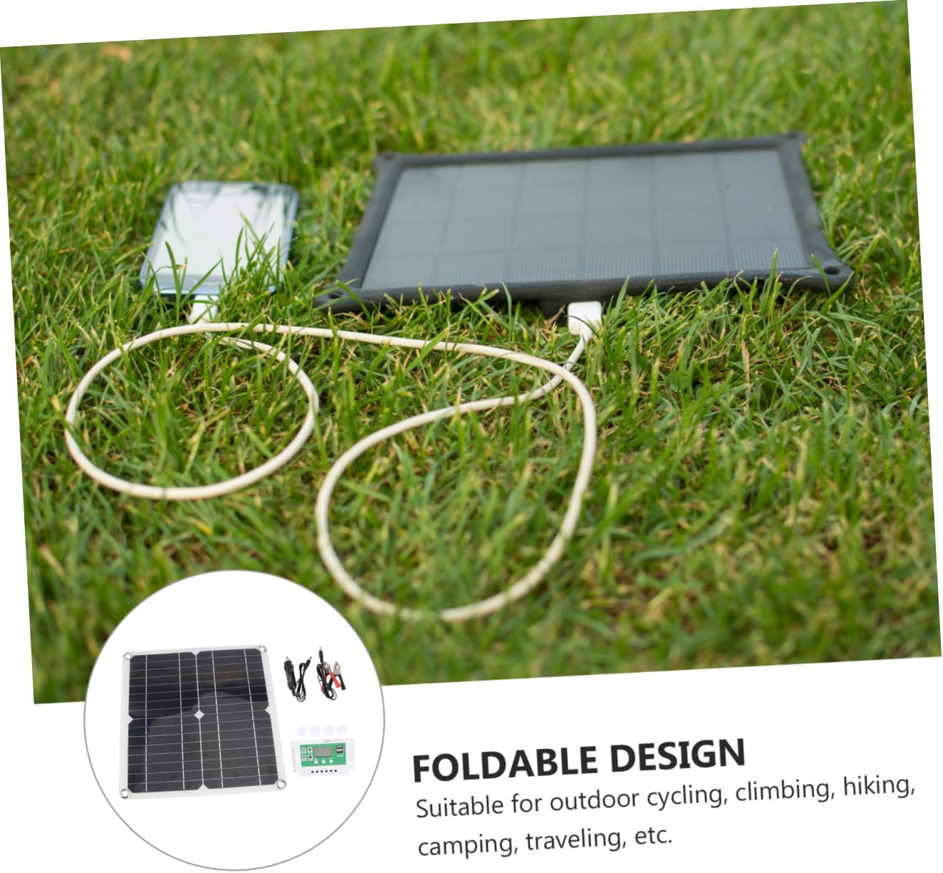 BESPORTBLE 1set Flexible Solar Charger Portable Outdoor Panel Controller for Camping Hiking and to Install Solar Power Bank Device