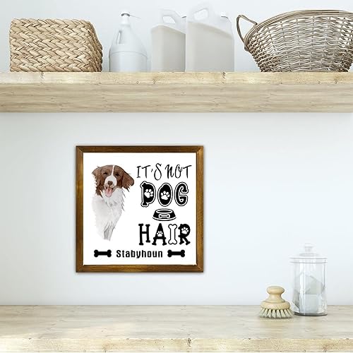 Vista 113 de Letrero de madera con texto en inglés «It's Not Dog Hair» («It's Not Dog Hair» American Bully Dog Dog), regalo decorativo para la pared del hogar