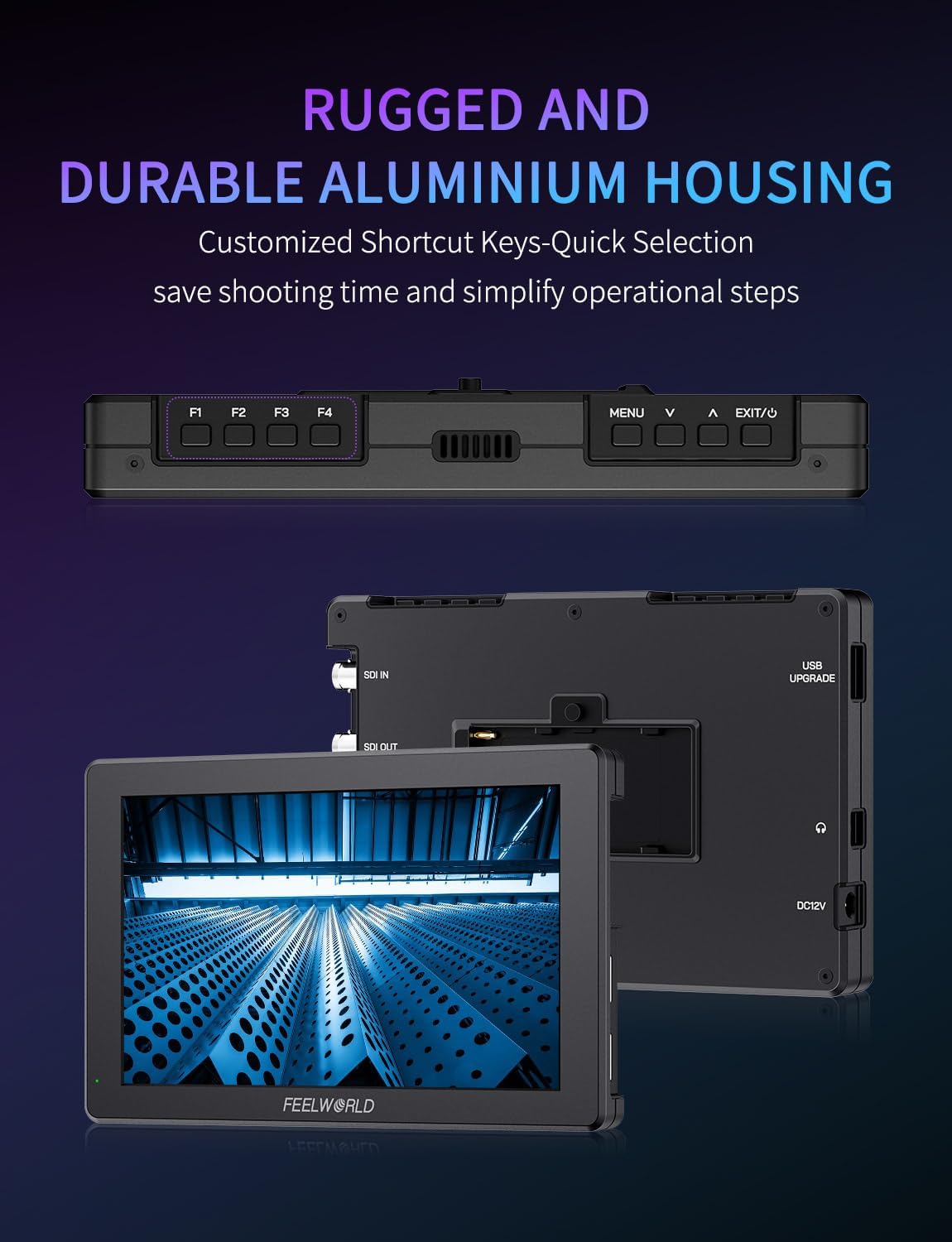 FEELWORLD T7SPRO 3G-SDI 2000Nit Aluminium Camera Field Monitor 7 Inch 1920x1200 IPS DLSR Video Monitor with 4K HDMI in/Out 3D LUTs Waveform 9:16 Marker F750 4400mAh Battery Hot Shoe Mount and Bag