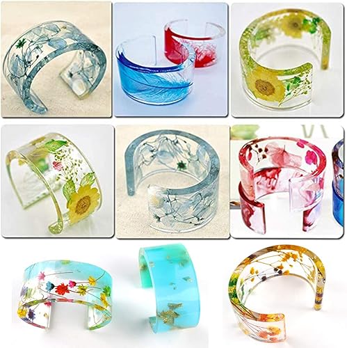 Miniatura 7 de C Font Cuff Bracelet Silicona Brazalete Molde Claro Pulsera Redonda Joyería Fundición Resina Molde