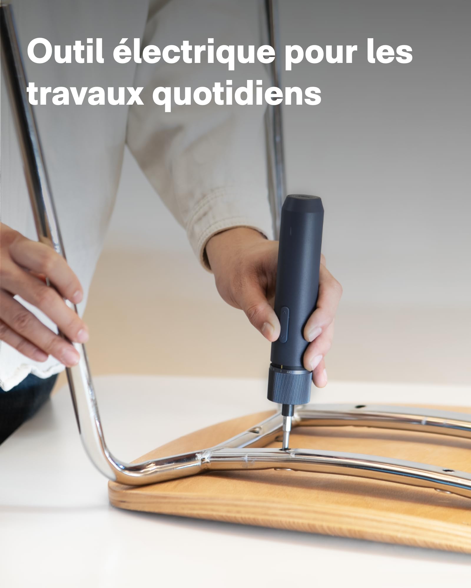 HOTO Kit d'outils 40 pièces - Malette outils complète avec tournevis électrique (LED, 3 couples), 14 outils & 26 accessoires，Caisse à outil complete et compacte pour bricolage et réparations，DIY