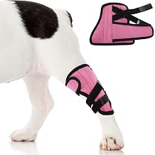 Kuoser Dog Leg Brace Small, Compression Wrap for Front & Back Legs, Adjustable Dog Knee Sleeve, Joint Support & Injury Recovery, Joint Stability Mobility Aid, Stops Licking & Protects Wounds Pink