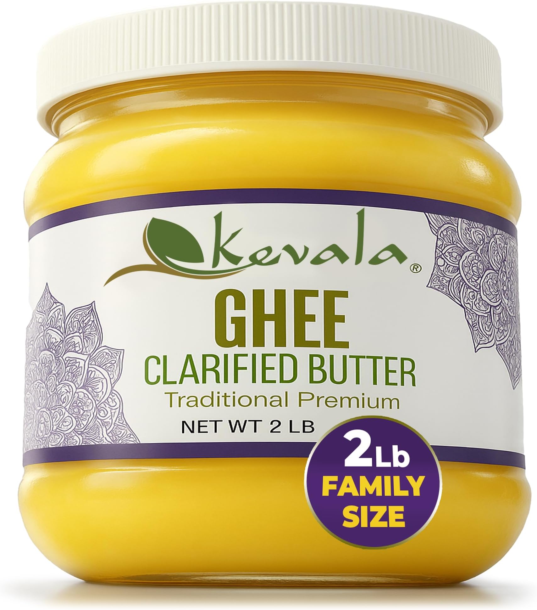 Clarified Butter Ghee – Grass‑Fed, Lactose & Casein Free, High Smoke Point Cooking & Baking Butter Alternative – Keto & Gluten Free Spread & Oil Substitute | 2 lb