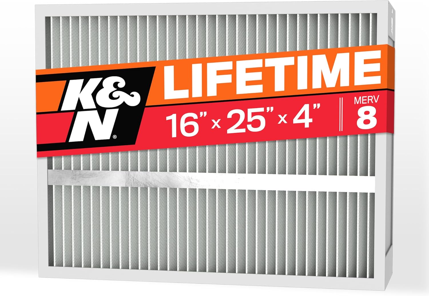 K&N 16X25X4 HVAC Furnace Air Filter, Lasts a Lifetime, Washable, Merv 8, the Last