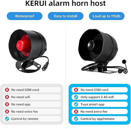 Miniatura 4 de KERUI Sistema de alarma de seguridad WiFi para el hogar, kit de 8 piezas, sistema de alarma de puerta, sirena, sensores de ventana, control remoto,