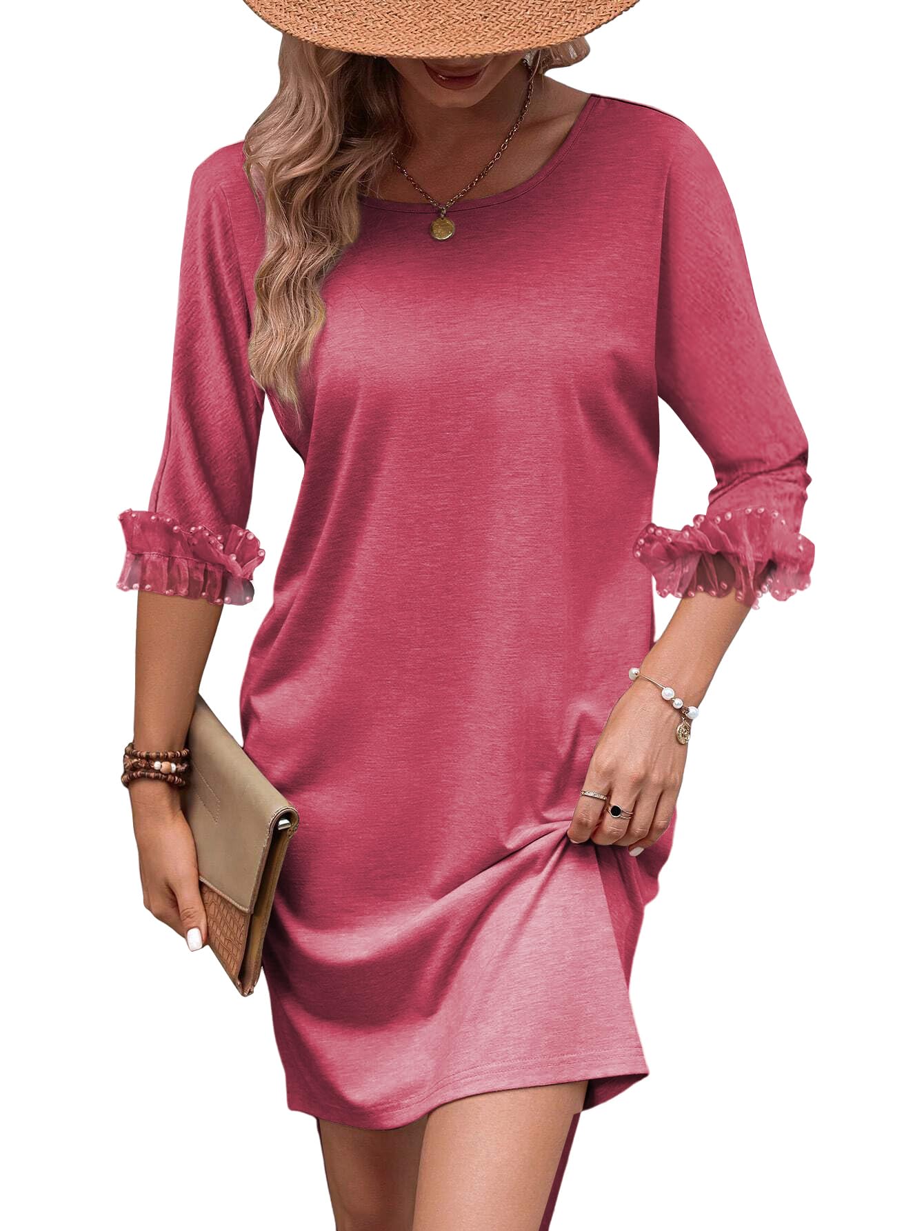 LINFA Chaos In The Heart T-Shirt Dress Rosa Antico