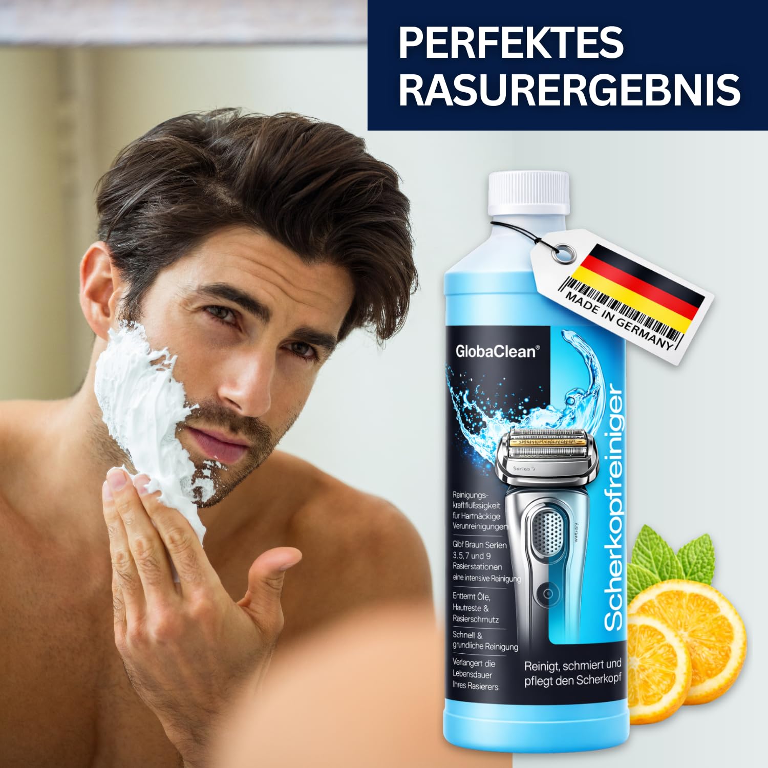 Scherkopfreiniger Nachfüllflüssigkeit - Kompatibel für Braun Clean & Renew Reinigungskartuschen - Braun Reinigungskartuschen Series 9 - Scherkopfreiniger für Braun Reinigungskartusche 2x 1L