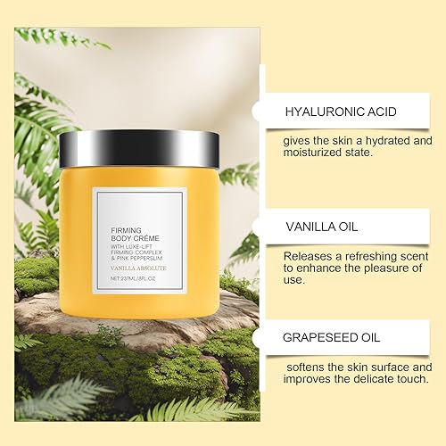 Miniatura 3 de Crema corporal Champagne Lift, complejo reafirmante y humectante de piel rosa Pepperslim que aprieta hidrata la piel seca brazos y piernas (vainilla)