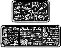 Vista 15 de Juego de 2 alfombras de cocina de vino, alfombras y tapetes de cocina de vasos de vino 3D, antideslizantes, lavables, absorbentes, de microfibra