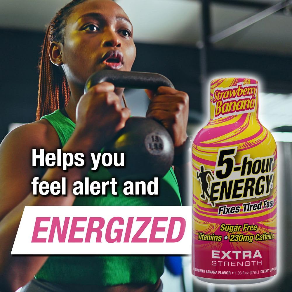 5-hour ENERGY Extra Strength Shots, Strawberry Banana Flavor, 1.93 fl Oz, 20 Bottles - Image 4
