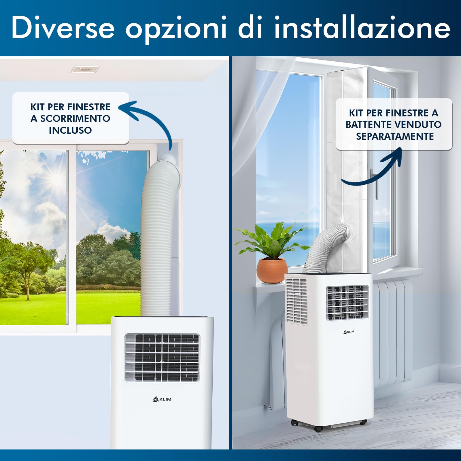 K9000 Condizionatore Deumidificatore Portatile con Tubo, 3-in-1, 9000 Btu | Ventilatore e Modalità Raffreddamento, Telecomando, Silenzioso e Potente, Risparmia Denaro e Preserva L Ambiente