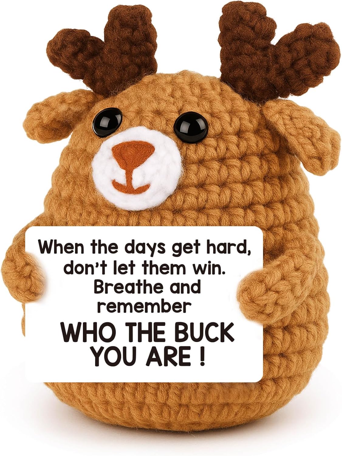 Inspirational Birthday Gifts for Women Men – Handmade Positive Emotional Uplifting Support Small Funny Cute Crochet Deer Pickle Potato for Him Her Men Friends Coworkers Colleges Graduation