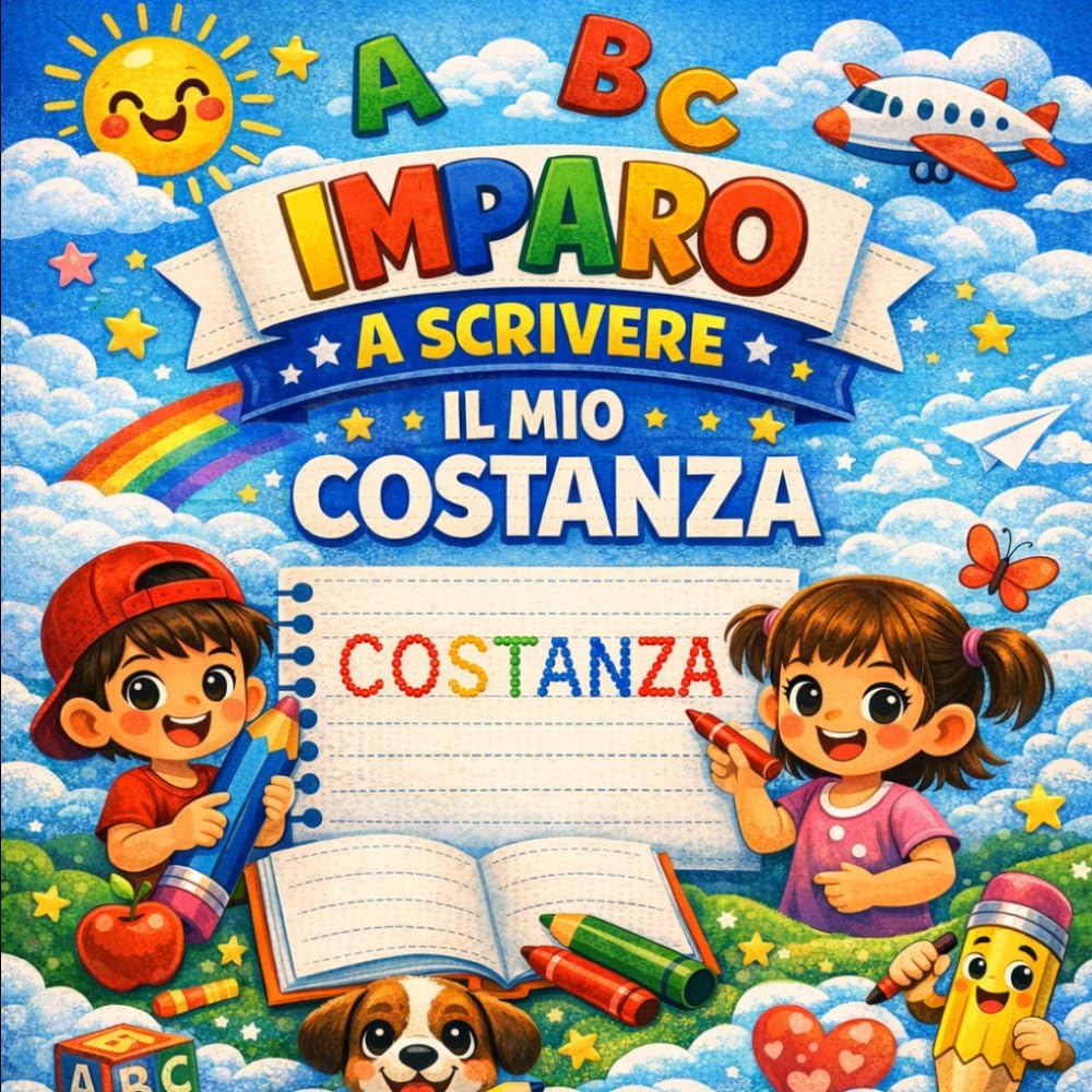 Costanza - Il mio libro per imparare a scrivere il mio nome: Pregrafismo e scrittura per bambini 3-6 anni | Traccia le lettere del tuo nome | Regalo personalizzato