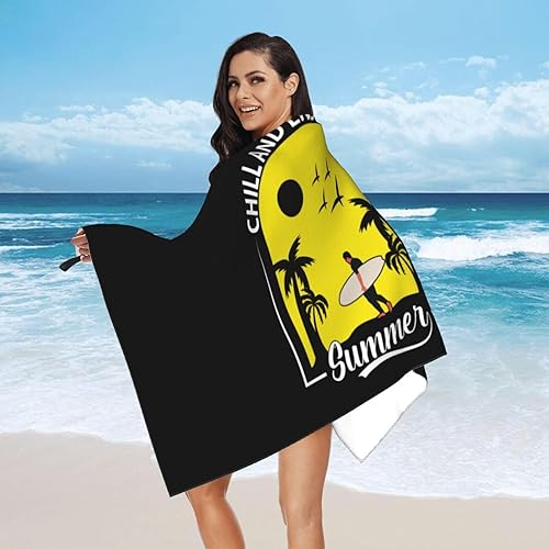 Miniatura 2 de KOSPOGO Chill and Enjoy The Summer Bath Towels 27.5"x55" Inch Super Soft Quick Dry Bath Towel Travel Gym Bathroom Bath Towels Beach Towels