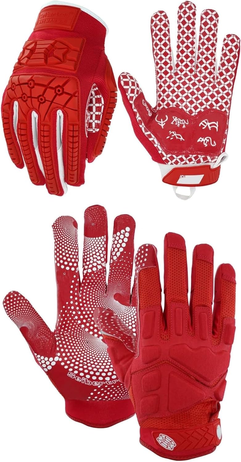 Seibertron Lineman 2.0 and G.A.R.G 2.0 Gloves Red Adult XXL