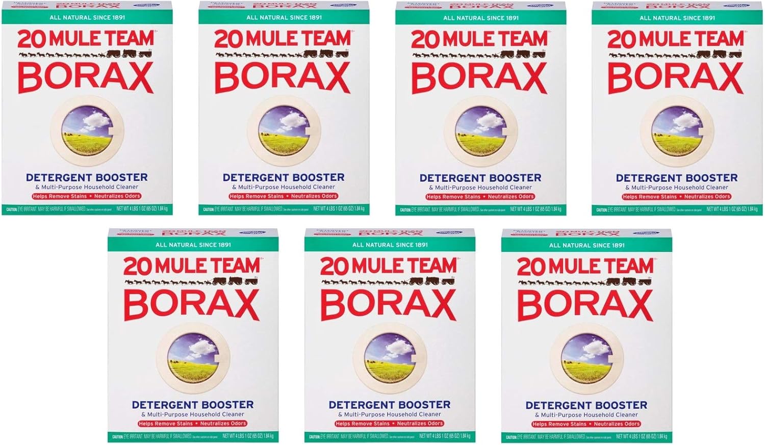 20 Mule Team Borax Natural Laundry Booster, 65 oz (Pack of 7)