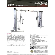 Body-Solid S2CCO-1 Pro Clubline Cable Crossover Column Machine with 160 lbs. Dual Weight Stack for Fitness Workouts, Adjustable Pulley Cable Workout Machines for Strength Training
