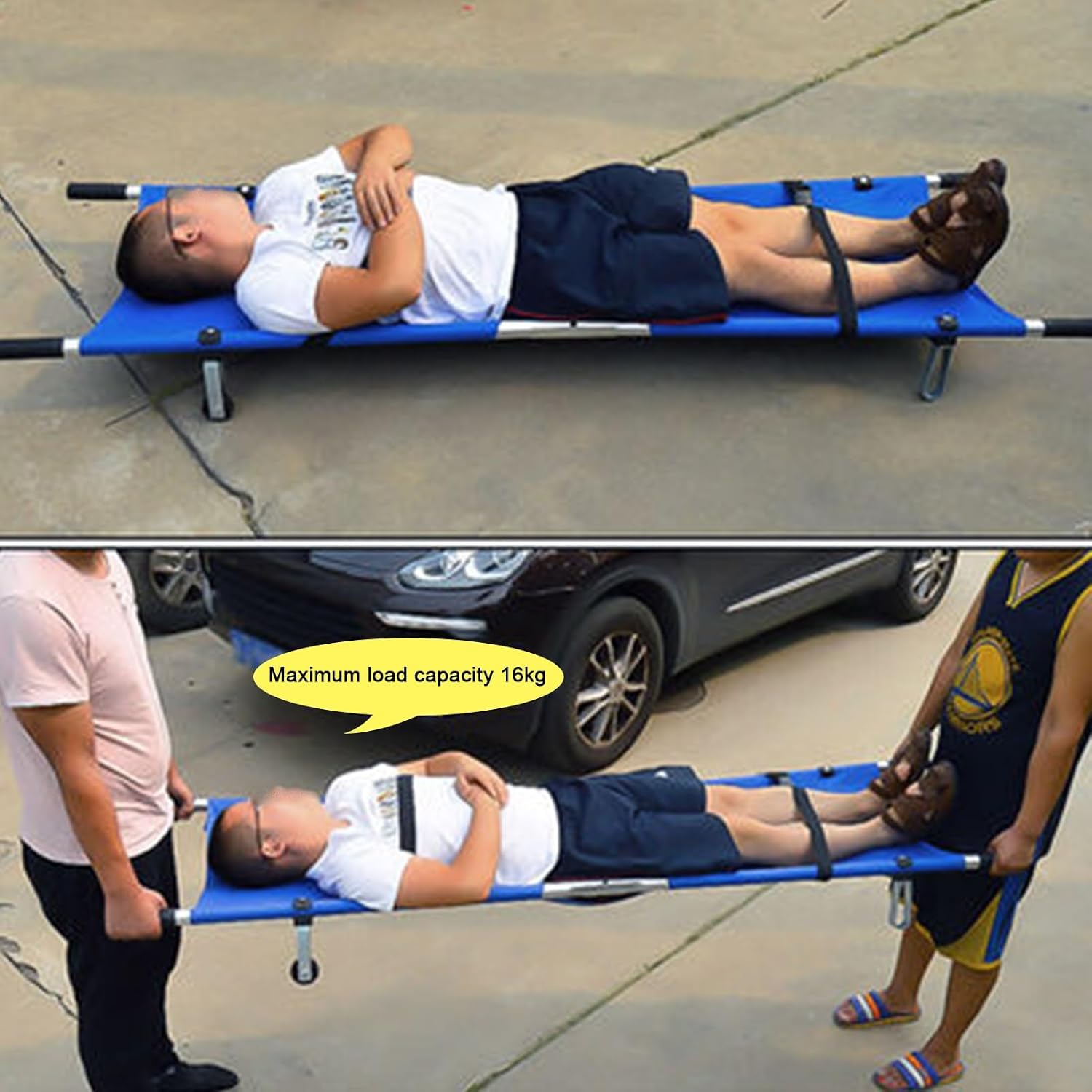Portable Aluminum Stretcher, Stainless Steel Patient Transport Board, Folding Spine Imlizat for Hospital, Clinic, Home & Sports Use - Lightweight &