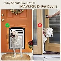 Vista 4 de MAVRICFLEX Puerta Grande para Perro para Puerta - Marco Todo de Acero Inoxidable, Dobles Solapas Suaves Resistente al Clima, 2 Paneles Deslizantes