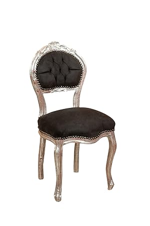 Biscottini Silla Luis XVI 90x45x42 cm | Butacas para Dormitorio | Sillon Barroco | Silla Antigua tapizada | Sillon orejero Vintage | Sillon Antiguo