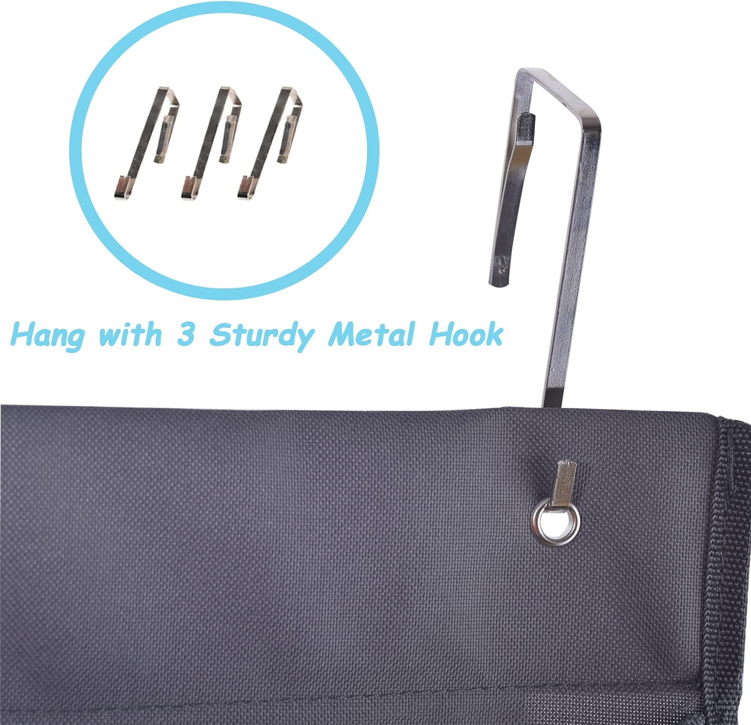 KHIKILY Baseball Hat Rack, 24 Pocket Over-The-Door Cap Organizer with Clear Deep Pockets Wall Mount Bag for Baseball Caps and Hats (Grey)