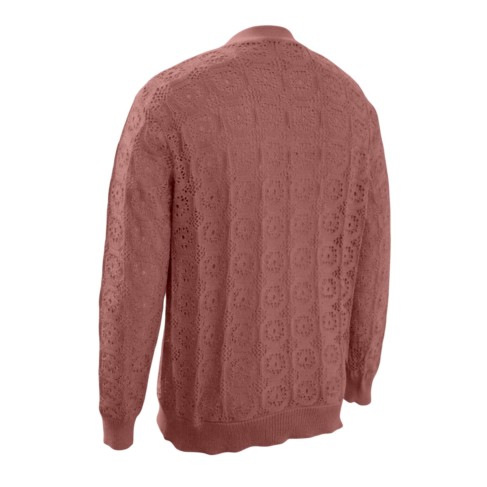 Cárdigan de Punto para Hombre de Corte Relajado con diseño Calado para Mayo