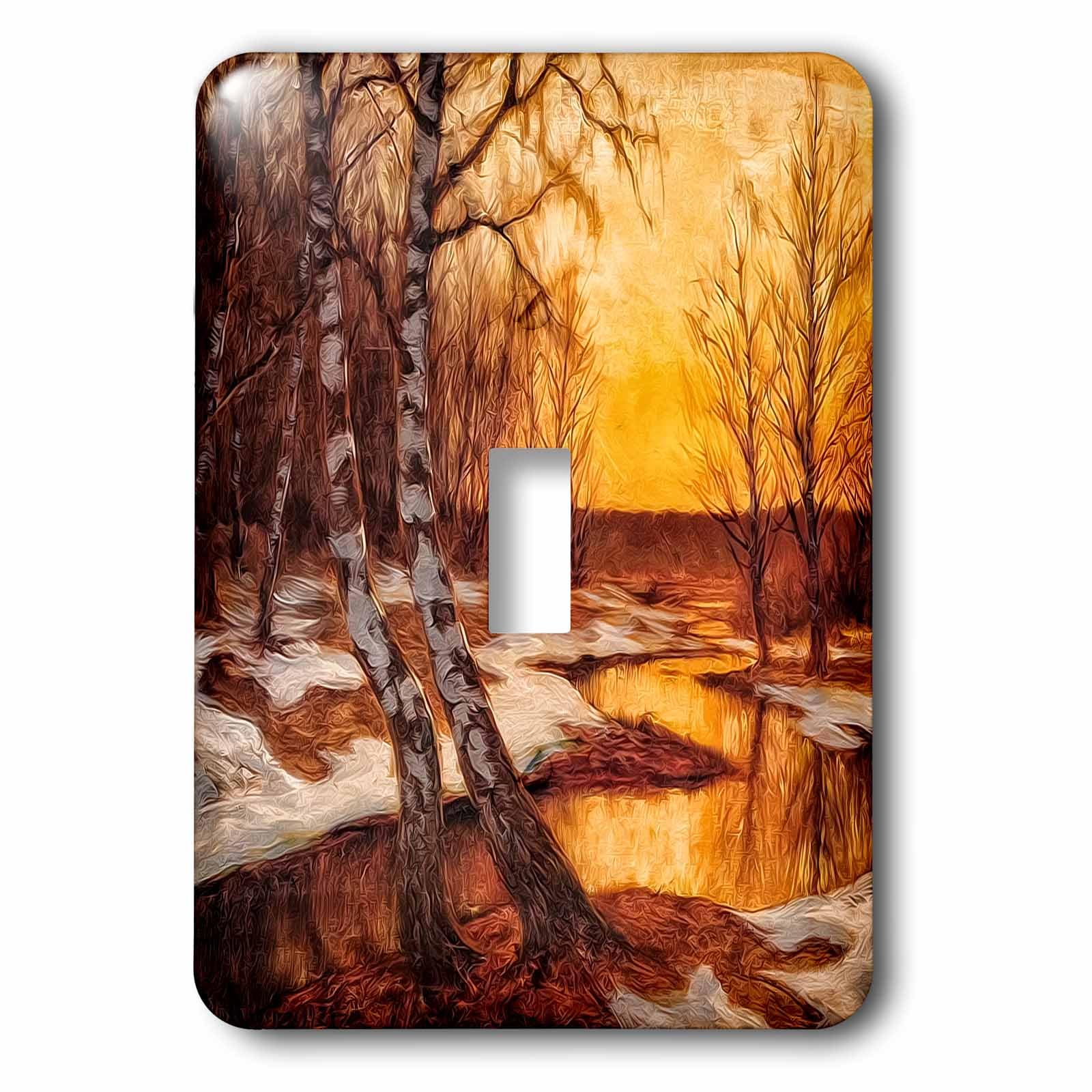 Winter Sunset peinture Edward Rosenberg pour décorer votre salon chaleureux
