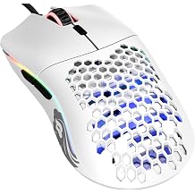 GLORIOUS Gaming Model O Wired Gaming Mouse - 67 g Superlight Honeycomb Design RGB Pixart 3360 Sensor Omron Switches Ambidextrous - Matte White