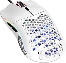 Gaming Model O Wired Gaming Mouse - 67g Superlight Honeycomb Design, RGB, Pixart 3360 Sensor, Omron Switches, Ambidextrous - Matte White