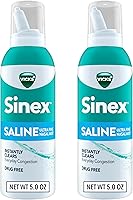 Vicks Sinex Saline Nasal Spray - Drug-Free Ultra Fine Mist Clears Sinus Congestion Fast from Colds & Allergies, Daily Use 2x5oz