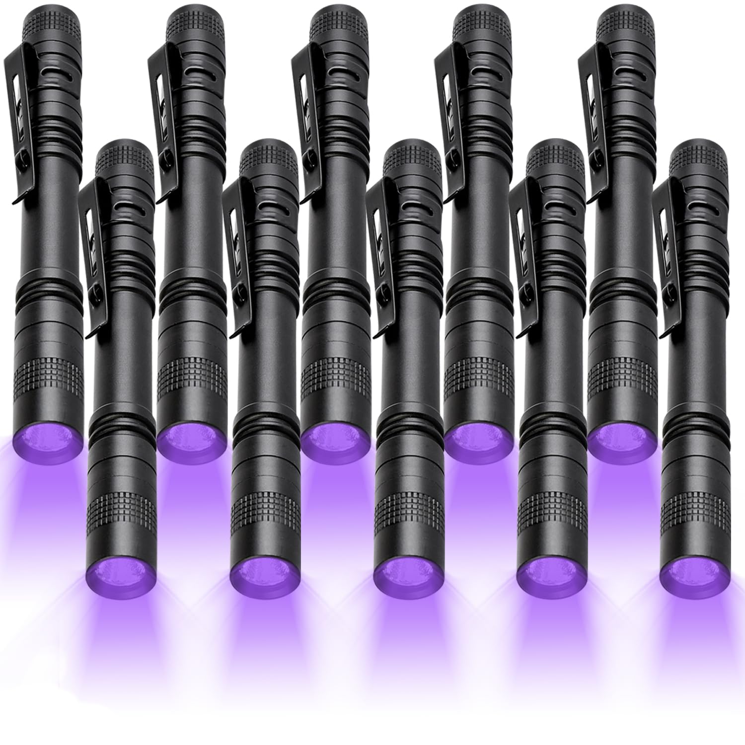 10 x latarka UV z czarnym światłem, 10 sztuk 395 nm mini latarka z klipsem, wodoodporna latarka Blacklight do wycieku, moczu zwierząt domowych, skorpiona, kontroli hoteli, suchych plam i