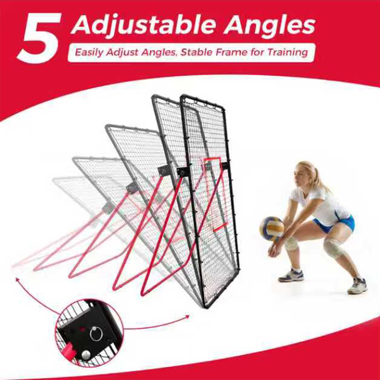 GarveeLife Rete da pallavolo, 213 x 121 cm, regolabile, con zona di rimbalzo, per pallavolo, lacrosse, baseball, pallavolo, per giardino, cortile, esercizi sportivi