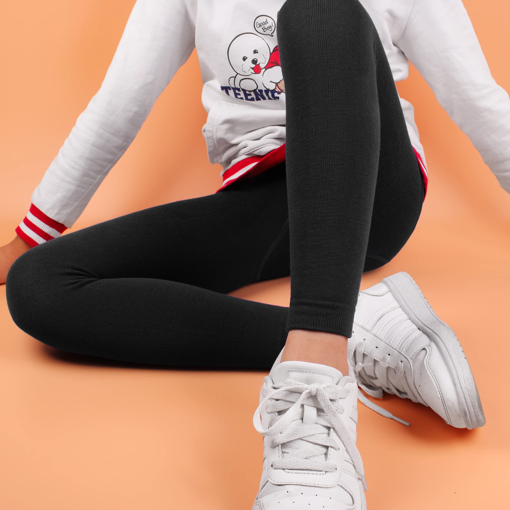 Libella 2764 Lot de 3 leggings en coton pour enfant Longueur cheville Automne Printemps
