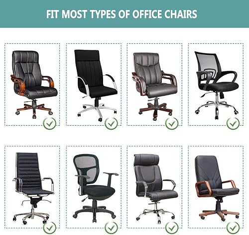 Miniatura 7 de Melaluxe - Funda elástica universal para silla de oficina, funda para silla de escritorio de computadora (tamaño L) - Gris oscuro