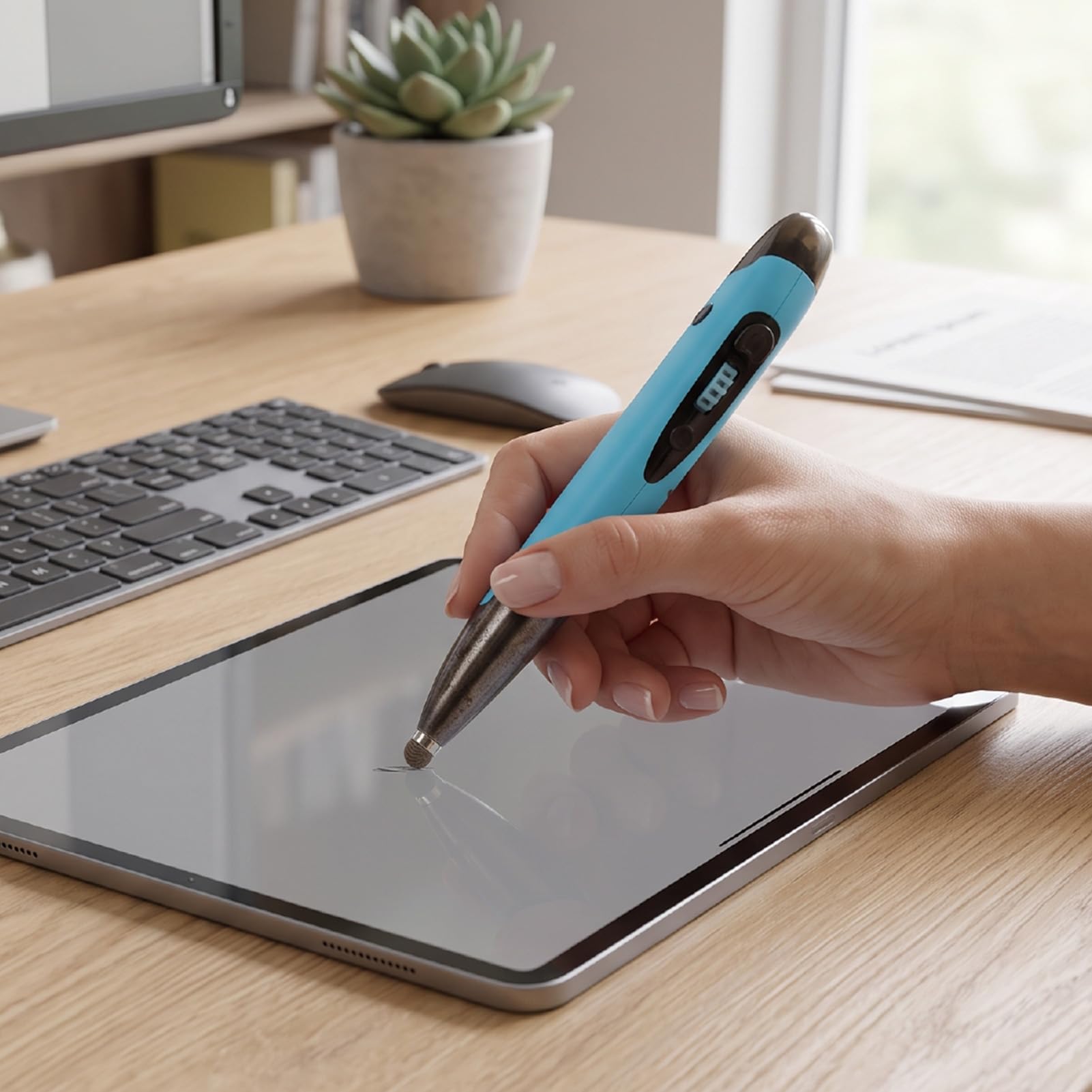 VBESTLIFE Ratón Tipo Lápiz Inalámbrico con 1600 dpi y Bluetooth 5.0 (Blue)