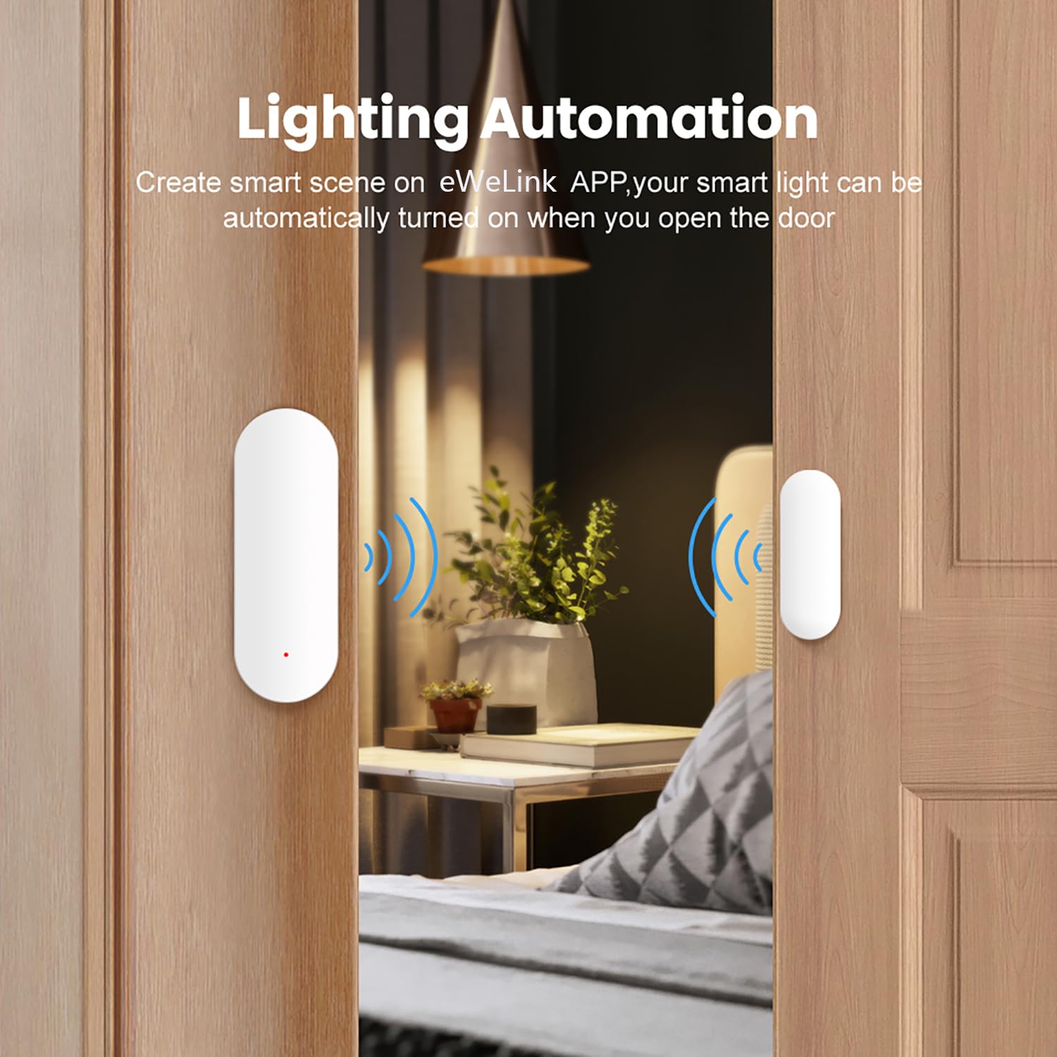 Sensore intelligente per porta WiFi: sensore di contatto per la sicurezza domestica, sensore per finestra senza fili con notifiche istantanee dell'app, compatibile con Alexa e Google Assistant