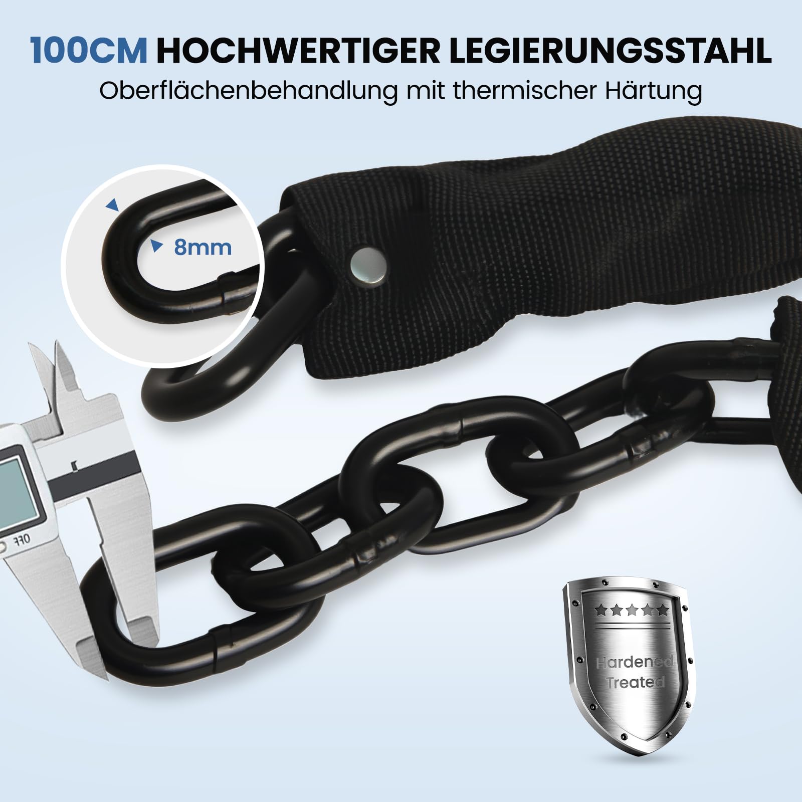 Candado para bicicleta con alarma de 130 db, sistema de alarma para bicicleta, 100 cm x 12 mm, con mini candado antirrobo, con 3 llaves para scooter, moto, bicicleta eléctrica