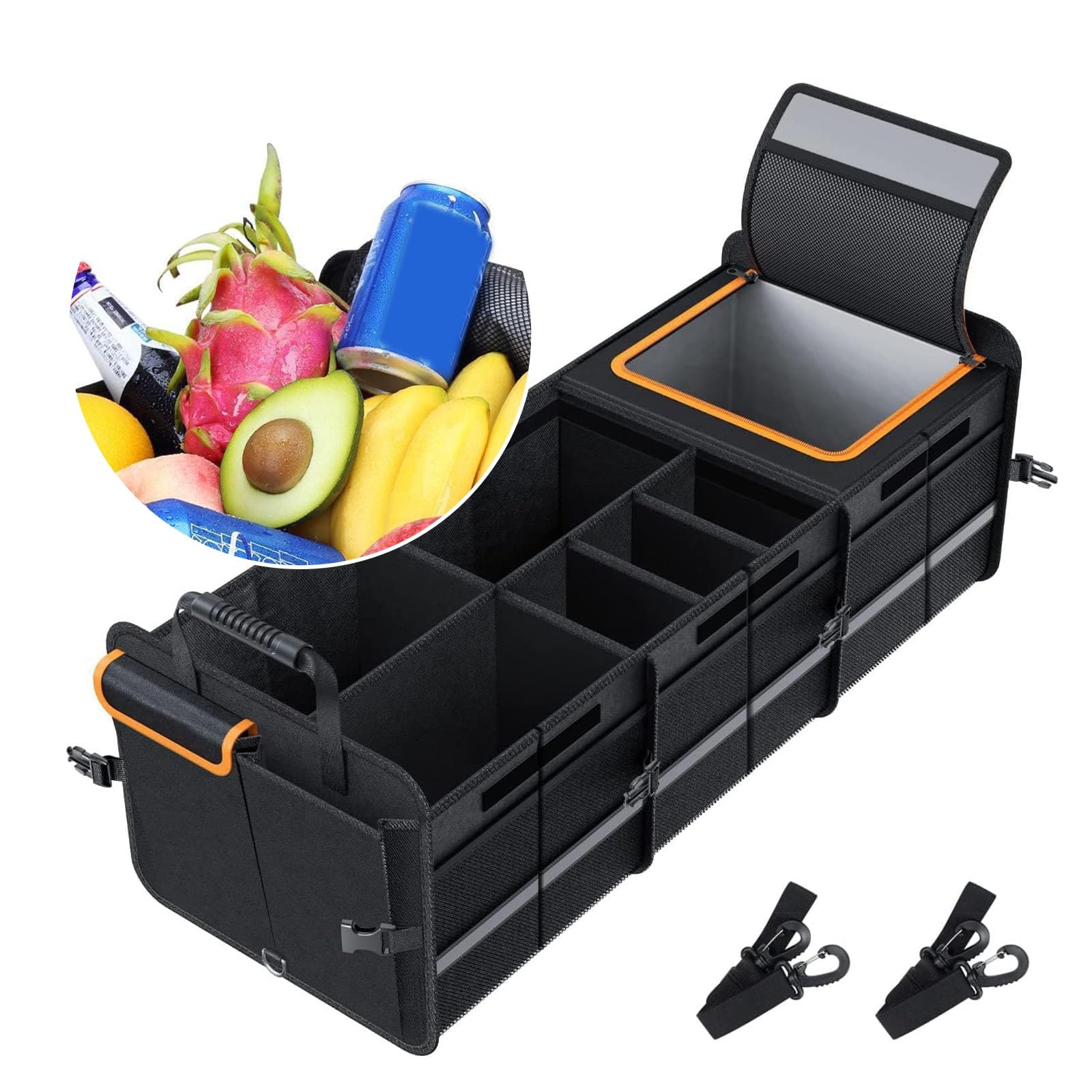 Organizador de maletero, organizador de maletero de coche con tapa, bolsa de maletero plegable, organizador de coche para maletero (B- 30 x 35 x 88 cm)