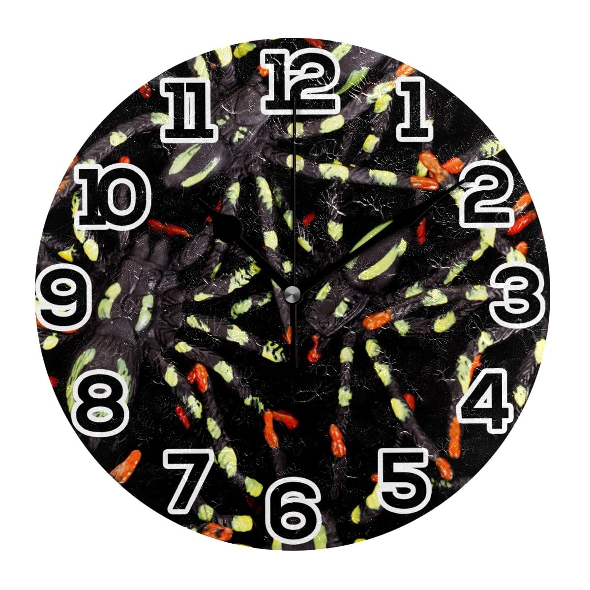 Horloge murale ronde à quartz silencieuse de 25,4 cm pour cuisine et salon