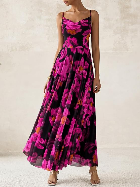 BTFBM Women Summer Floral Maxi Dress Image 4