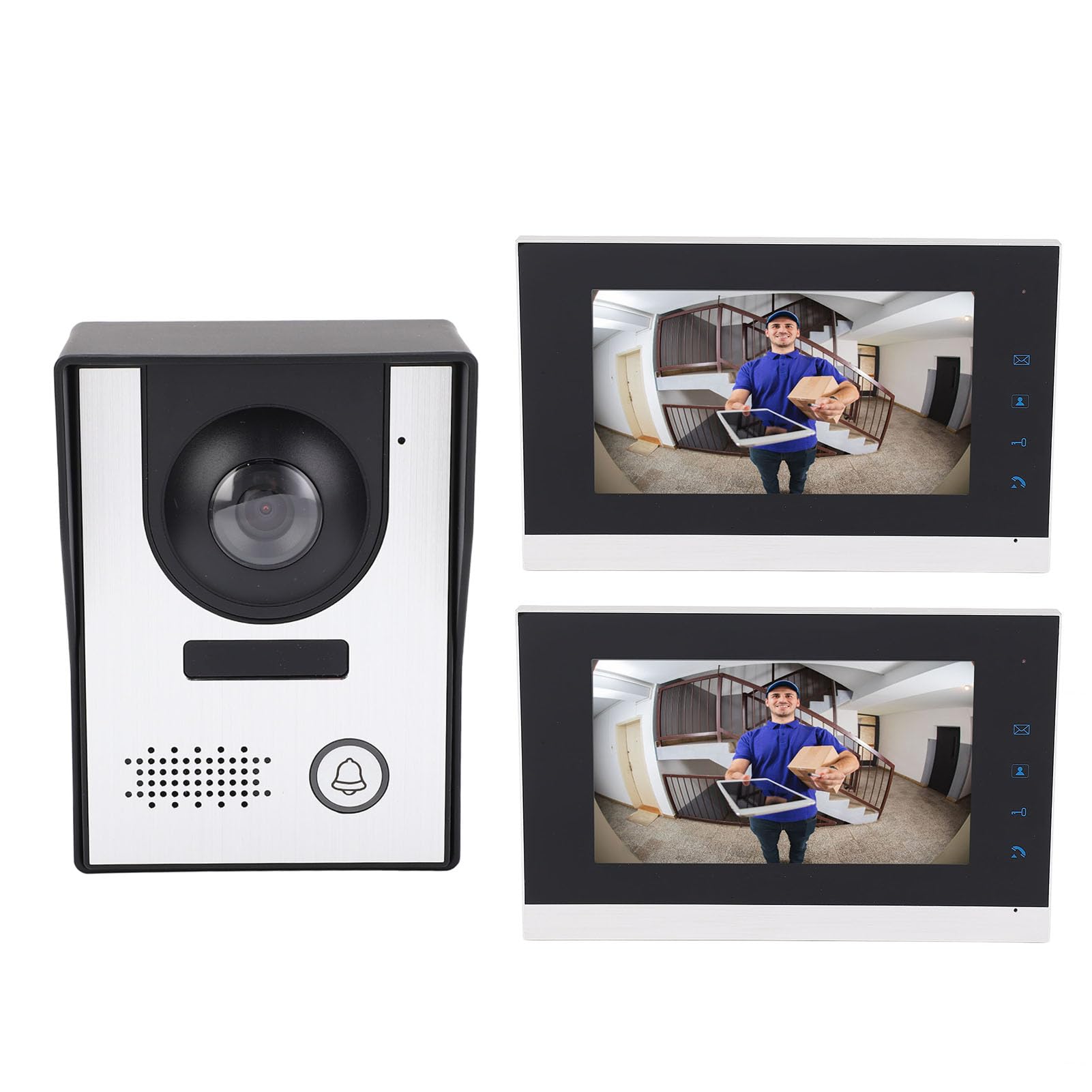 Luocute Videocitofonico Cablato, Schermo LCD a Colori 7 Pollici (Spina UE AC100-240V)